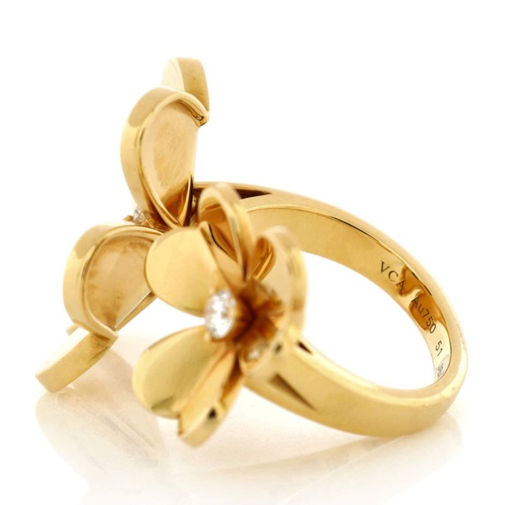 Van Cleef & Arpels Frivole Ring 18K Yellow Gold w/Diamonds size 5.75 Hold Hold - Picture 7 of 15